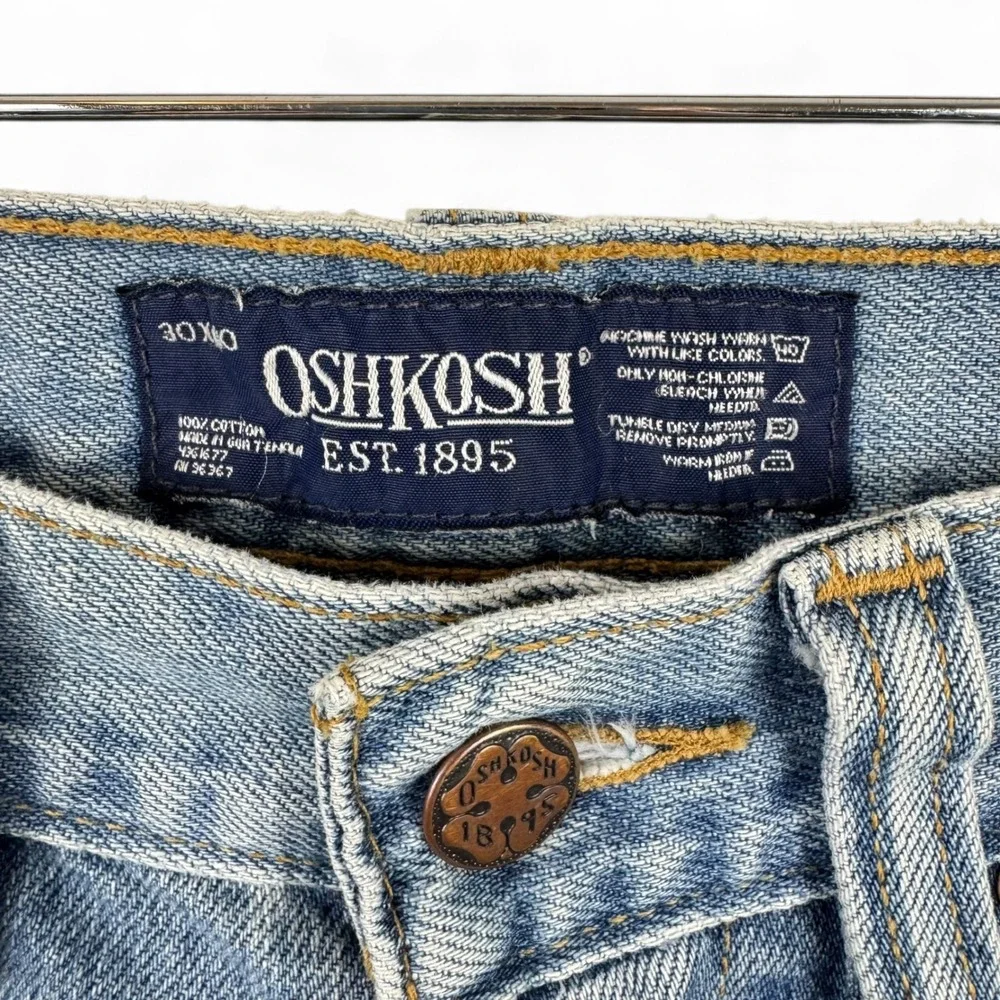 OshKosh Bgosh Vtg Mens 30x30 Blue Denim Straight Leg Workwear Jeans Medium Wash‎